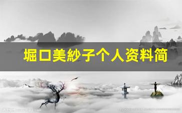 堀口美紗子个人资料简介,堀口美紗子作品大全