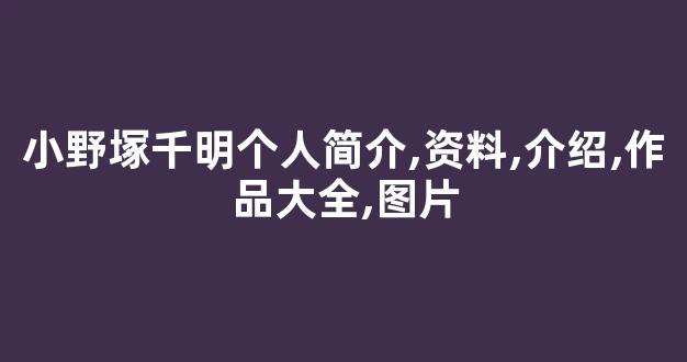 小野塚千明个人简介,资料,介绍,作品大全,图片
