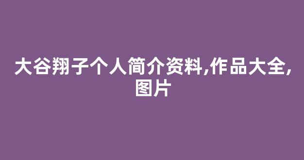 大谷翔子个人简介资料,作品大全,图片