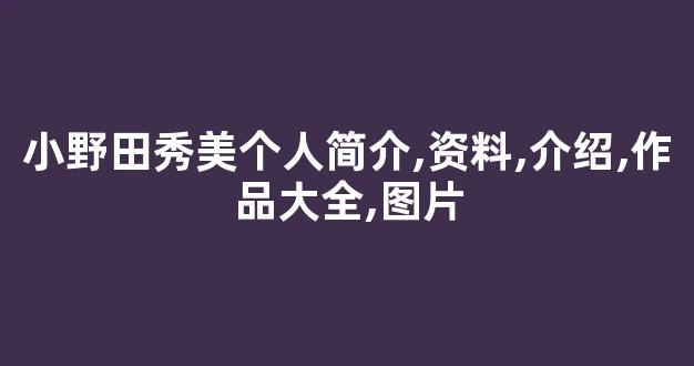 小野田秀美个人简介,资料,介绍,作品大全,图片