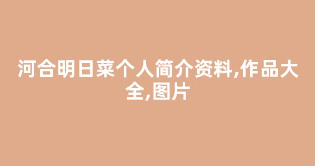 河合明日菜个人简介资料,作品大全,图片