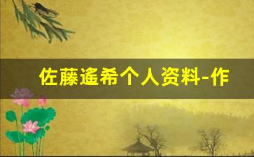 佐藤遙希个人资料-作品