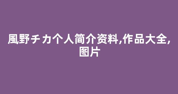 風野チカ个人简介资料,作品大全,图片