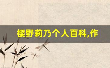 樱野莉乃个人百科,作品资料