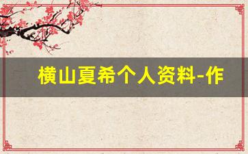 横山夏希个人资料-作品