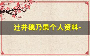 辻井穗乃果个人资料-作品