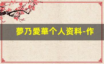 夢乃愛華个人资料-作品