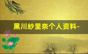 黑川紗里奈个人资料-作品