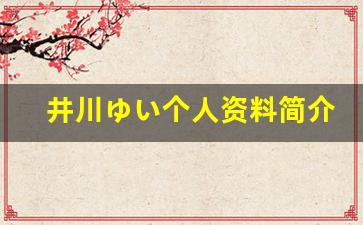 井川ゆい个人资料简介,井川ゆい作品大全