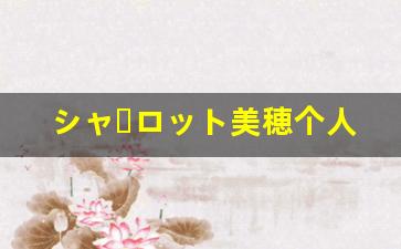 シャーロット美穂个人百科,シャーロット美穂作品大全