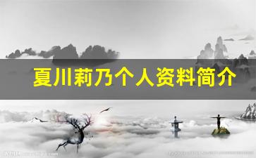 夏川莉乃个人资料简介,夏川莉乃作品大全