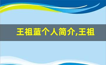 王祖蓝个人简介,王祖蓝作品介绍
