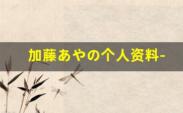 加藤あやの个人资料-作品