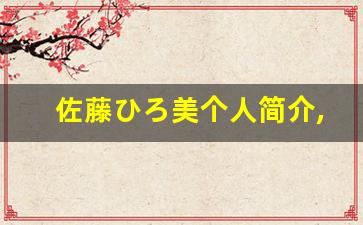佐藤ひろ美个人简介,艺术作品大全